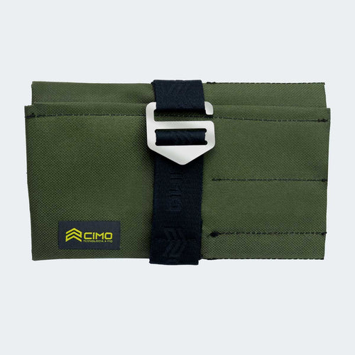 Cimo Travel Set with Cleaver Knife, Fork, Cutting Board, and Green Carry Bag - IC282V
