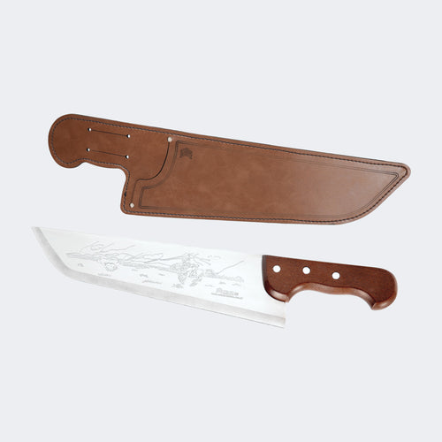 Cimo Stainless Steel Knife with Wooden Handle and Sheath – 660/RD C/B