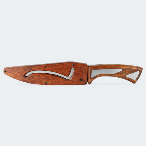 Cimo Kandandji 7 Stainless Steel Wood Handle 2 Knife with Sheath - KJ131/7-MAD C/B
