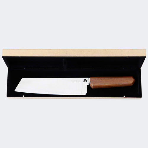 Cimo Oiti Santoku Knife 8” Stainless Steel with Wooden Handle and Sheath - 3003/8 E