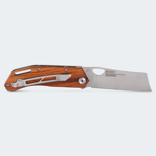 Cimo Brown Horse Cleaver Stainless Steel Wood Handle Knife with Clip - BH85C