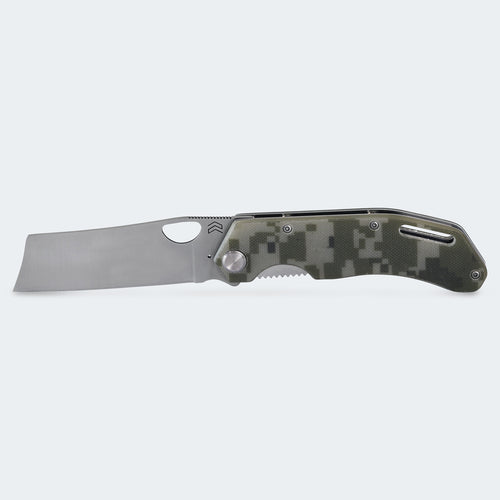 Cimo Komodo Cleaver Stainless Steel G10 Handle Pocket Knife with Clip - K85C-G10