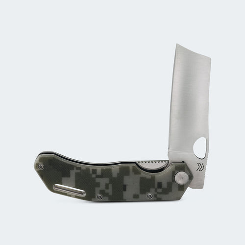 Cimo Komodo Cleaver Stainless Steel G10 Handle Pocket Knife with Clip - K85C-G10
