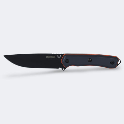 Cimo Ax Borba Carbon 5” Black Cyber Rigiflex Handle Knife with Sheath - 4041/5 RFCY-PT