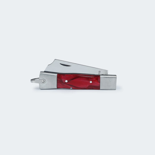 Cimo Stainless Steel Penknife with Stainless Steel and Red Acrylic Handle - 320/7 I VM