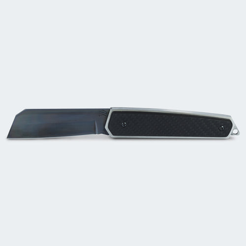 Cimo Razor Black Titanium Carbon Fiber Handle Pocket Knife with Clip - NV59CLIP-FC-BTI