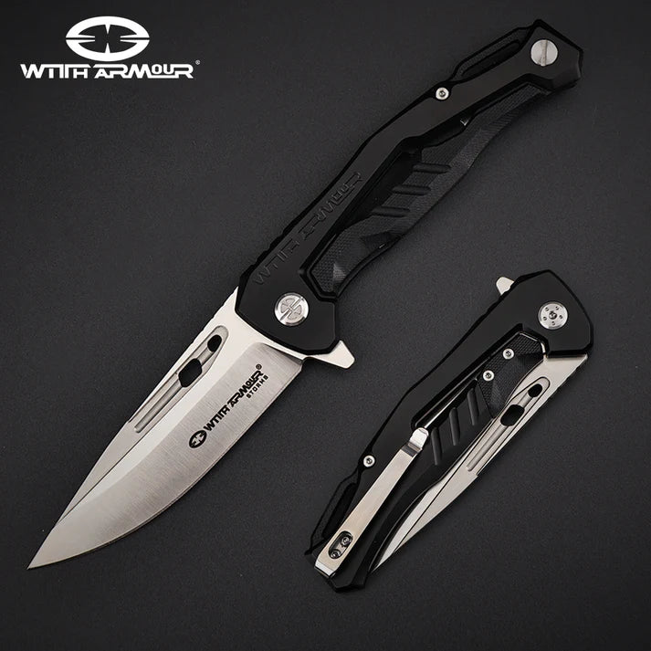 EDC Thor Folding Knife With Armour – D2 Steel, Frame Lock, G10 Handle | Strength and Precision