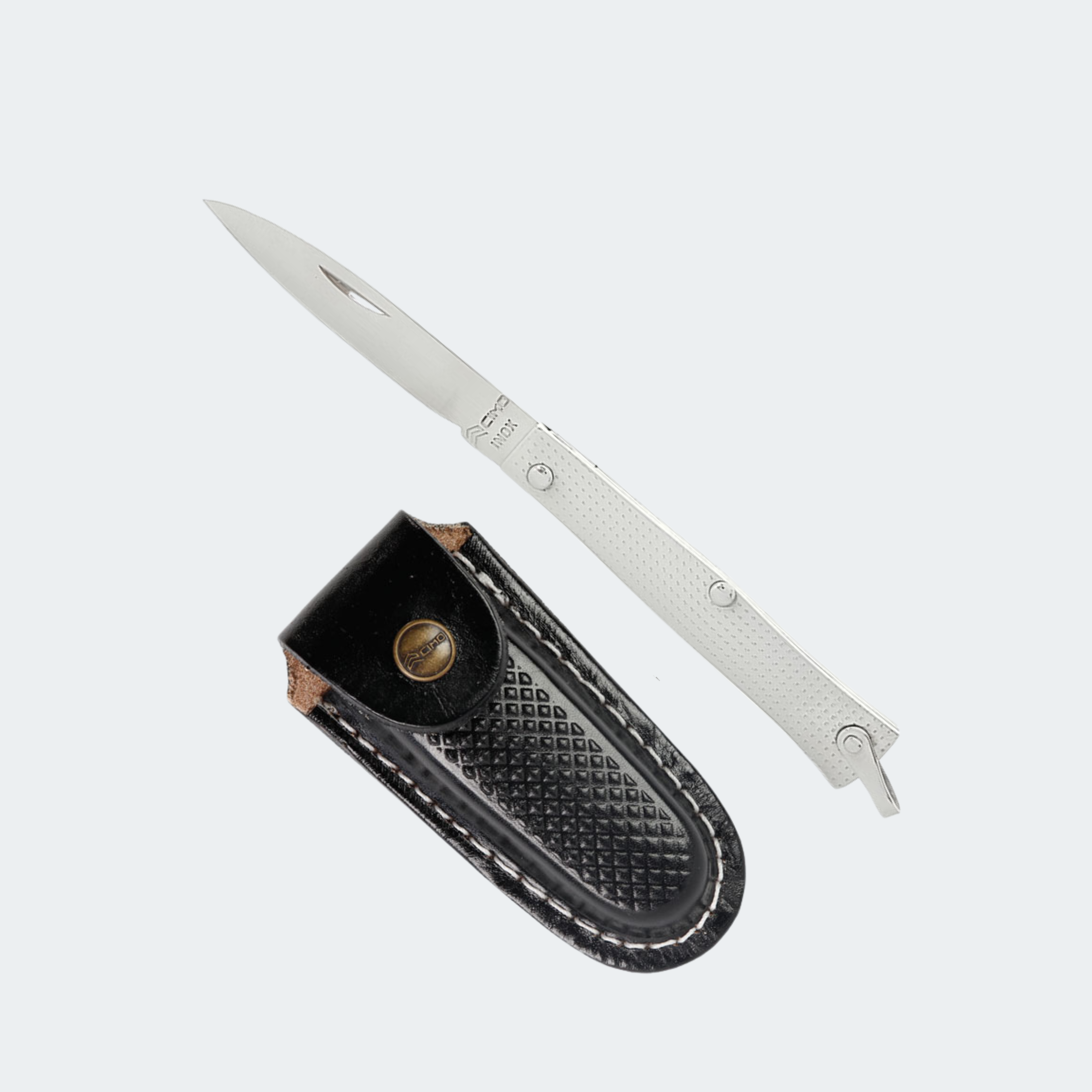 Cimo Stainless Steel Traditional Pocket Knife with Sheath - 220/6 C/B