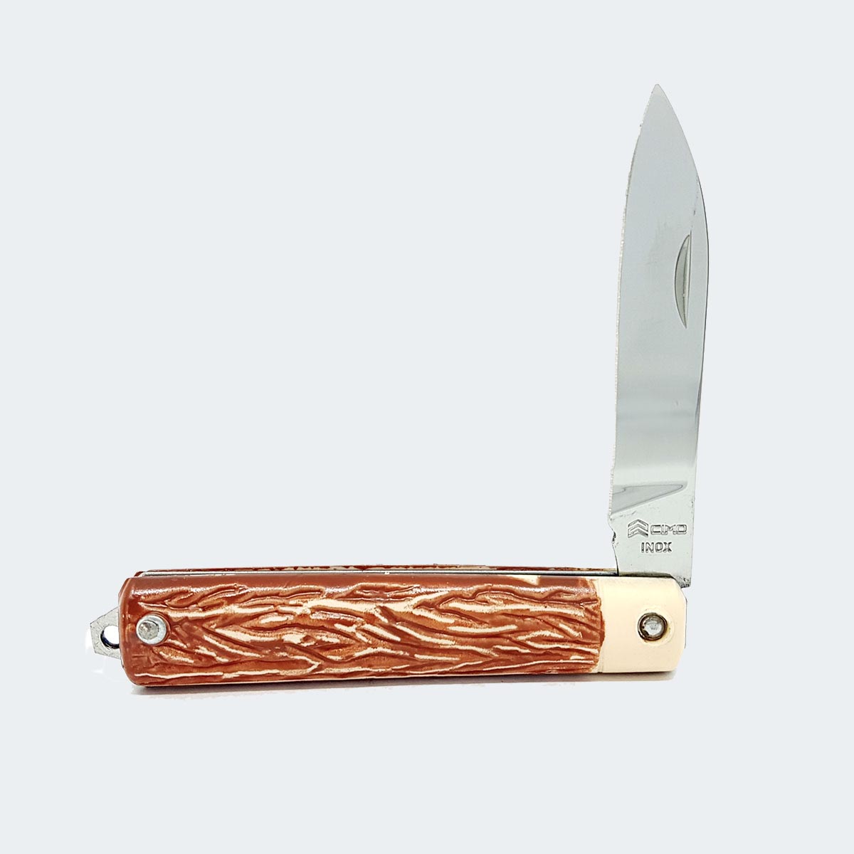 Cimo Stainless Steel Folding Knife, Acetate Handle with Sheath - 52/P I C/B