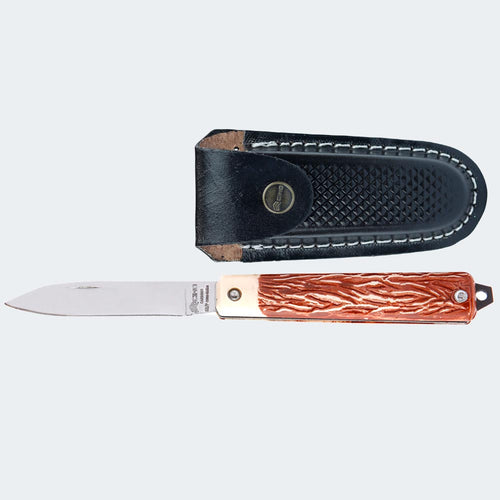 Cimo Carbon Steel Pocket Knife with Acetate Handle and Sheath - 52/PC C/B