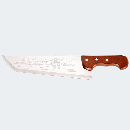 Cimo Stainless Steel Knife with Wooden Handle and Sheath – 660/RD C/B