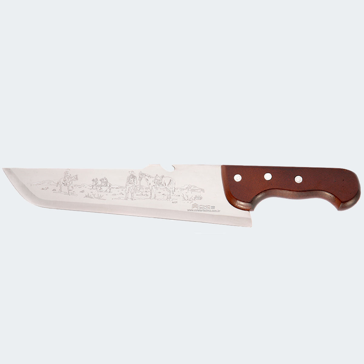 Cimo Stainless Steel Knife with Wooden Handle and Sheath - 660/P C/B