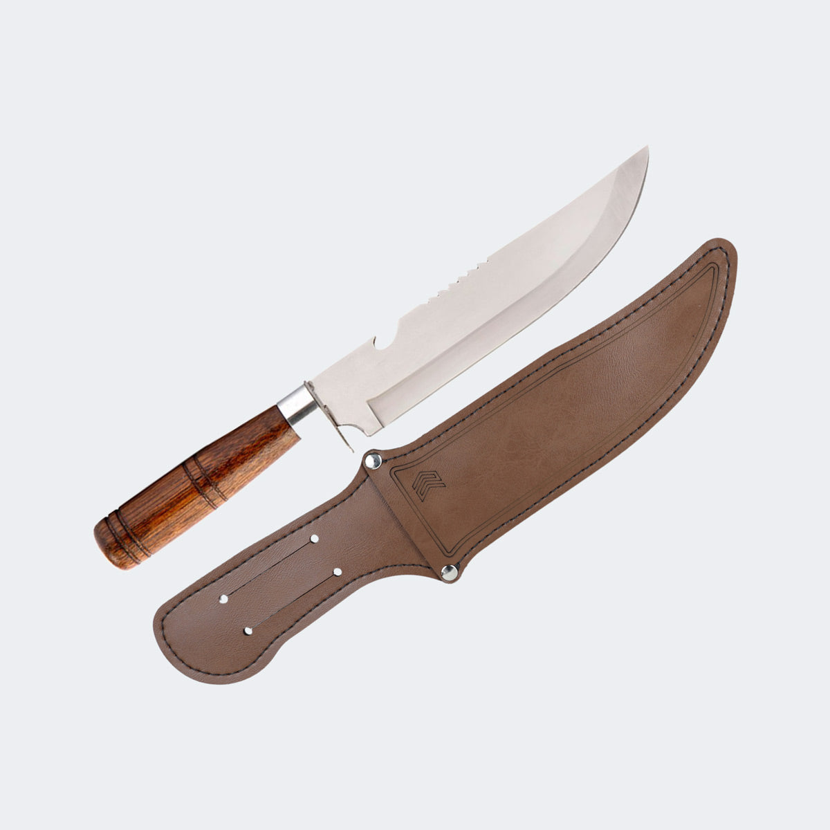 Cimo Stainless Steel Knife with Wooden Handle and Sheath - 2051/8 C/B