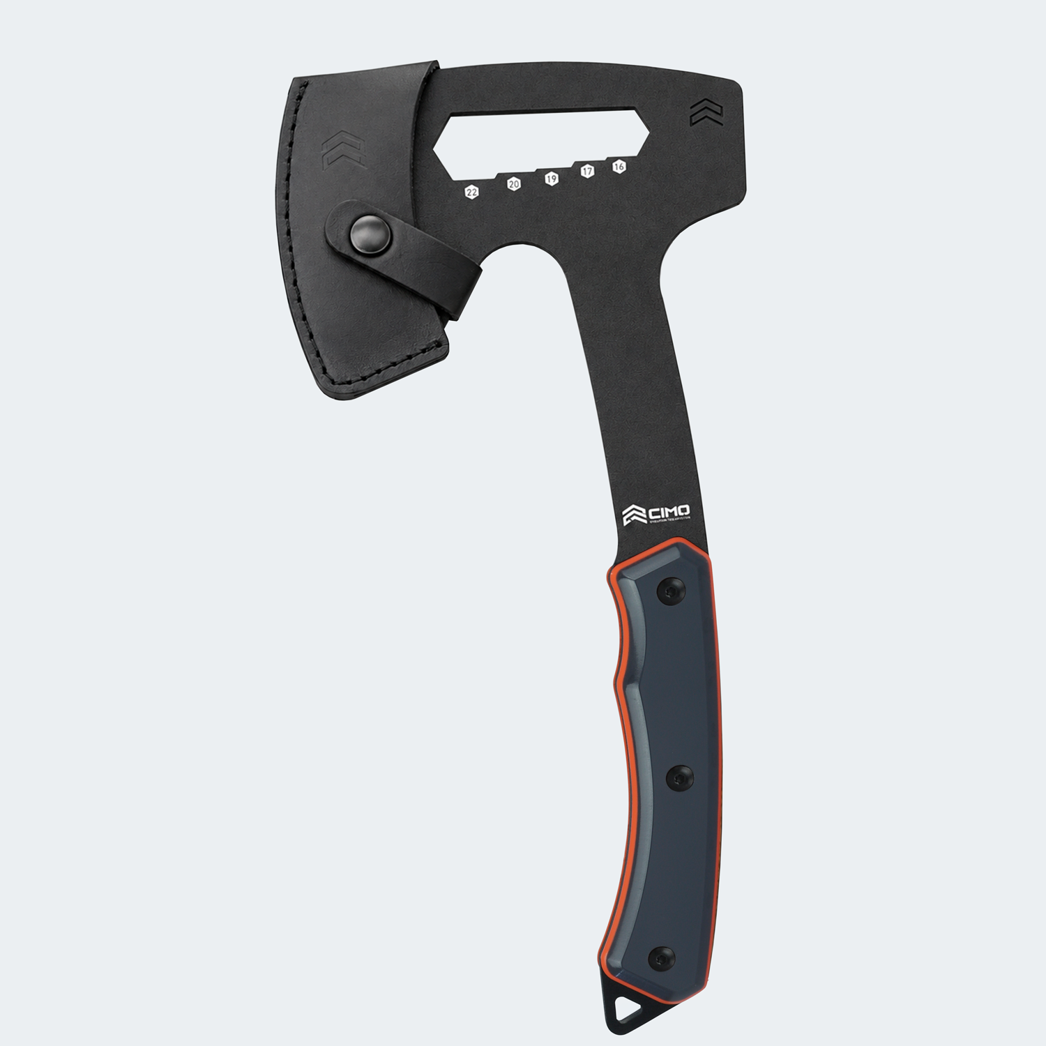 Cimo Ax Carbon 90mm Black Hatchet Rigiflex Cyber Handle with Sheath - 4001/90 RFCY-PT