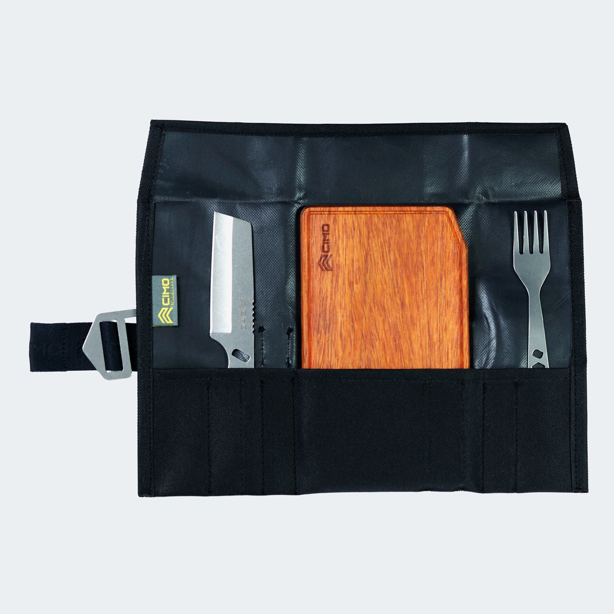 Black Bag Set: Cleaver Knife, Fork, and Cutting Board – Cimo