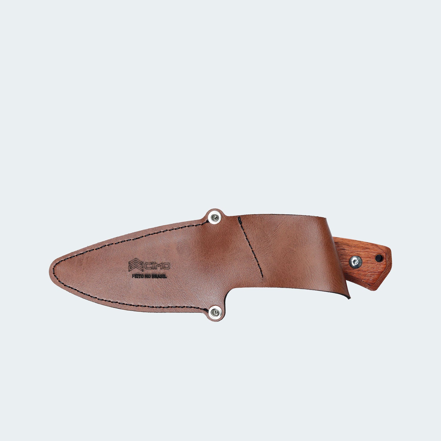 Cimo Braba IV Stainless Steel Knife with Wooden Handle and Sheath - BR489-MAD