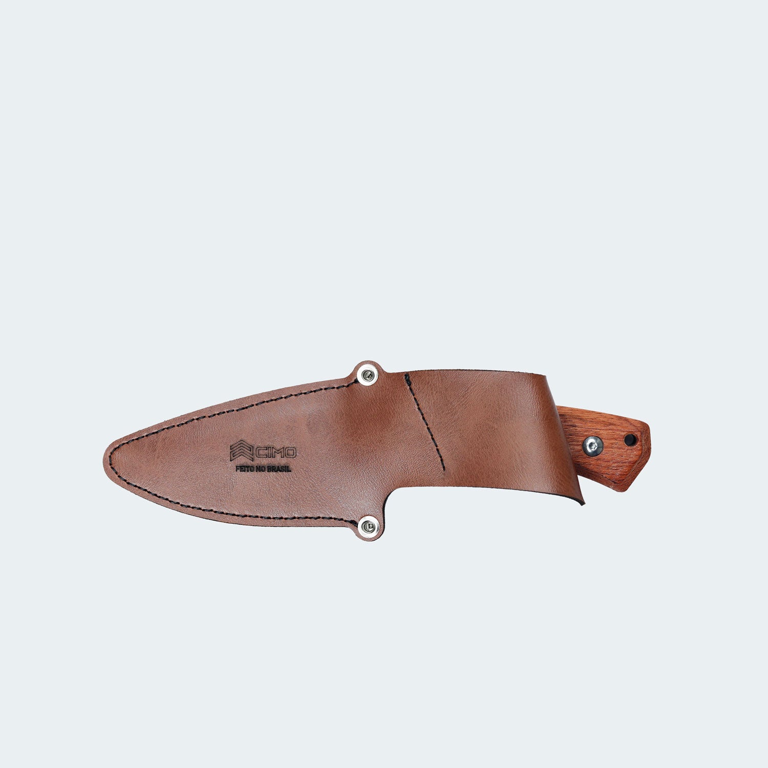 Cimo Braba III Stainless Steel Knife with Wooden Handle and Sheath - BR389-MAD