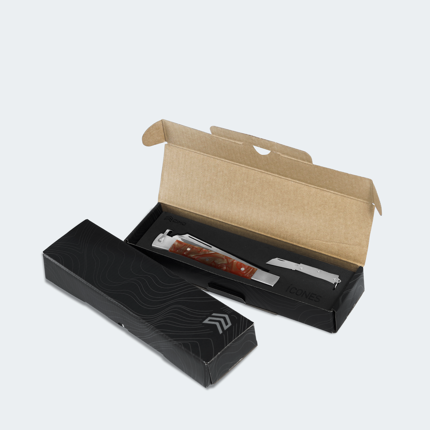 Special Edition Cimo Icons Pocket Knife 330/L Stainless Steel Brown Acrylic Handle + 220/3 Mini