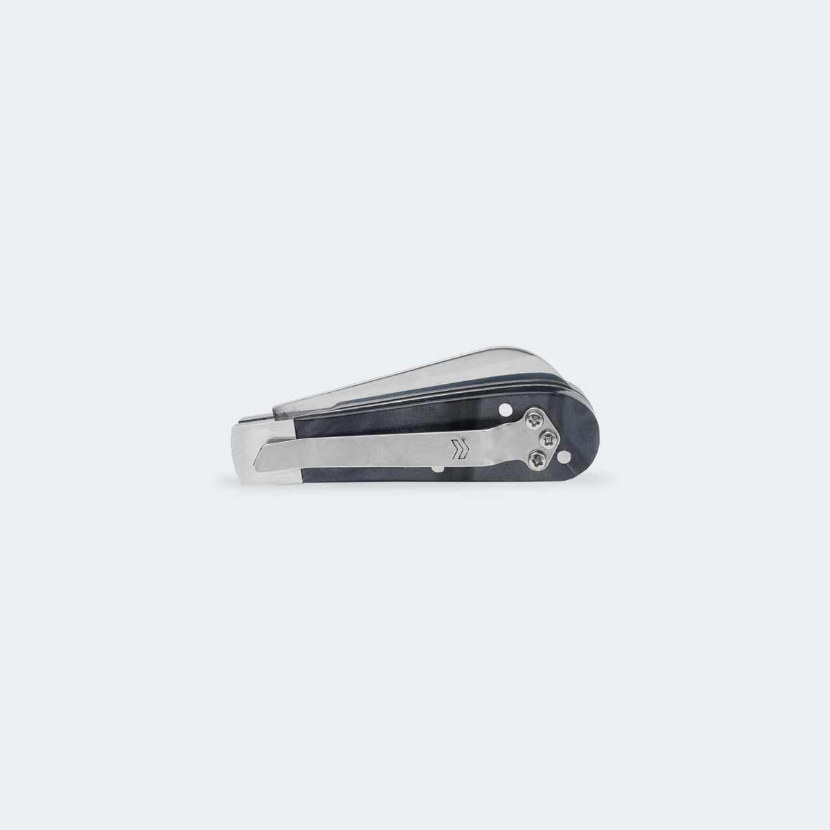 Cimo Stainless Steel Black Acrylic Handle Pocket Knife with Clip - 20/3 PT CLIP