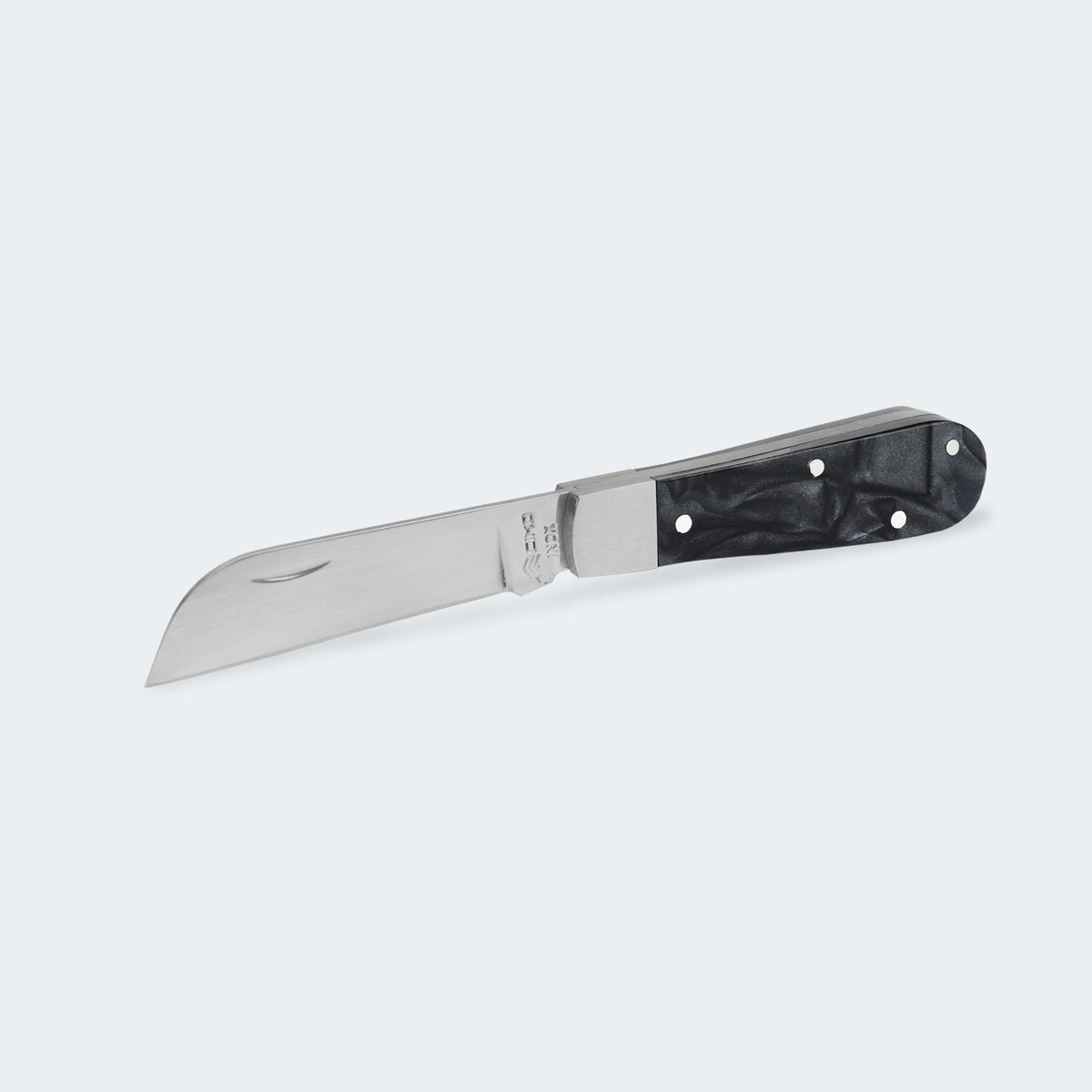 Cimo Stainless Steel Black Acrylic Handle Pocket Knife with Clip - 20/3 PT CLIP