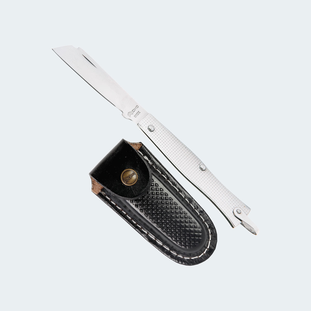 Cimo Traditional Stainless Steel Pocket Knife with Sheath - 220/3 C/B