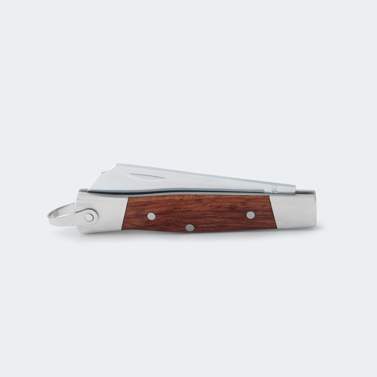Cimo Stainless Steel Pocket Knife with Stainless Steel and Wood Handle with Sheath - 330/5 I M C/B