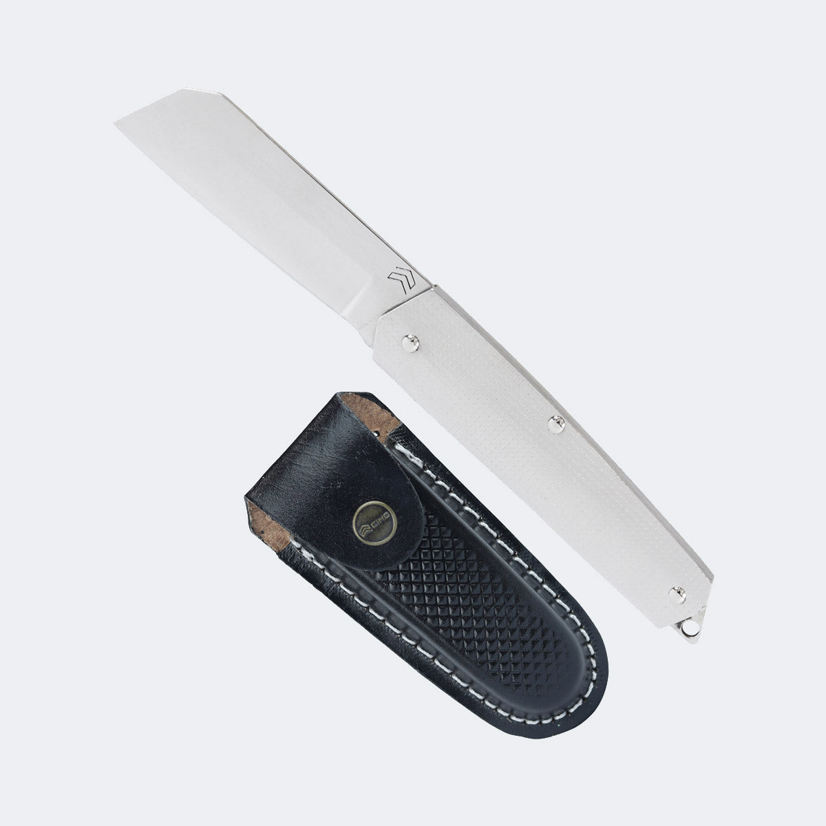 Cimo Stainless Steel Pocket Knife with Stainless Steel Handle and Sheath - 59/3 I C/B