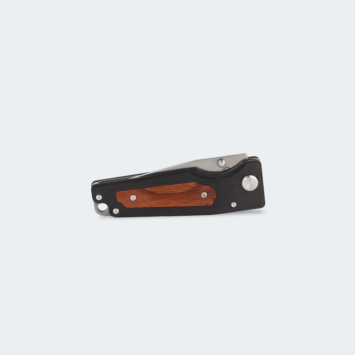 Cimo Colombo Stainless Steel Knife with Carbon Fiber and Wood Handle with Clip - CO278-FC