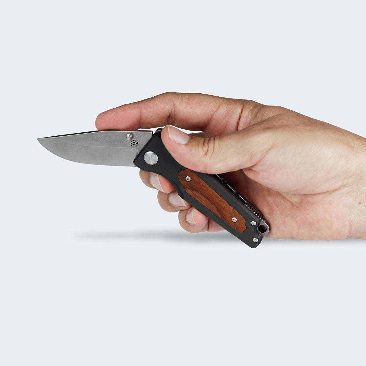 Cimo Colombo Stainless Steel Knife with Carbon Fiber and Wood Handle with Clip - CO278-FC