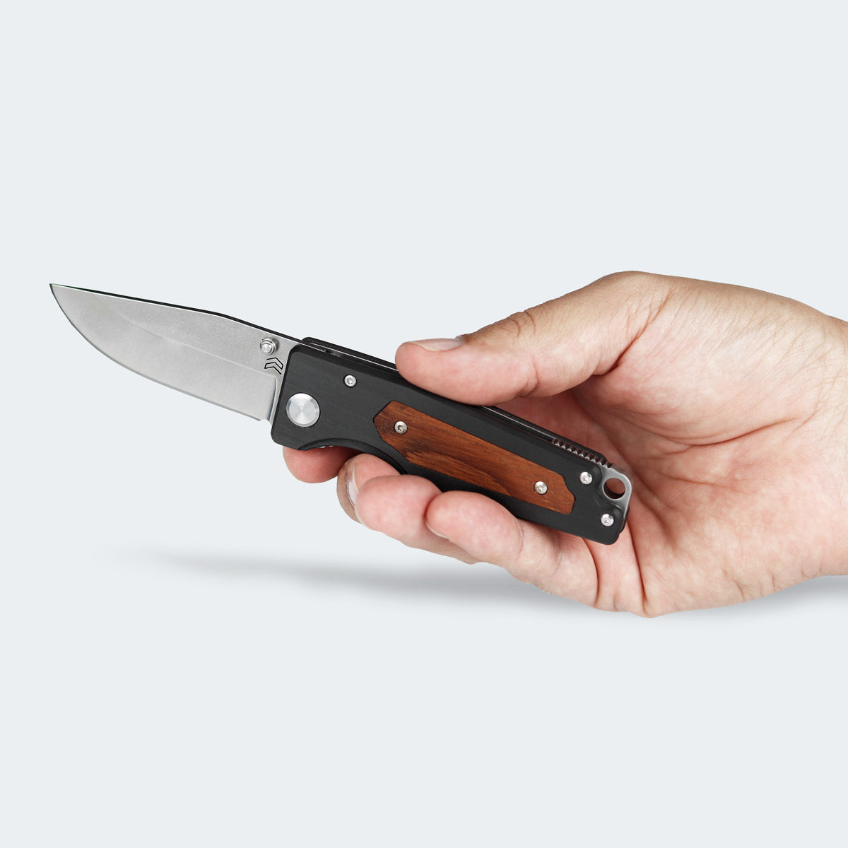 Cimo Colombo Stainless Steel Knife with Carbon Fiber and Wood Handle with Clip - CO278-FC