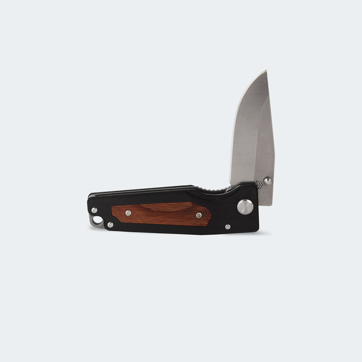 Cimo Colombo Stainless Steel Knife with Carbon Fiber and Wood Handle with Clip - CO278-FC