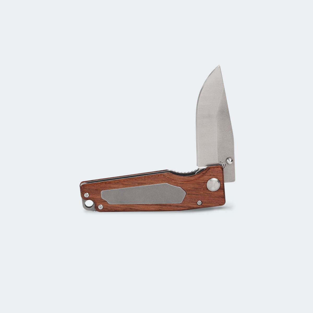 Cimo Colombo Stainless Steel Knife with Wood Handle and Clip - CO178-MAD