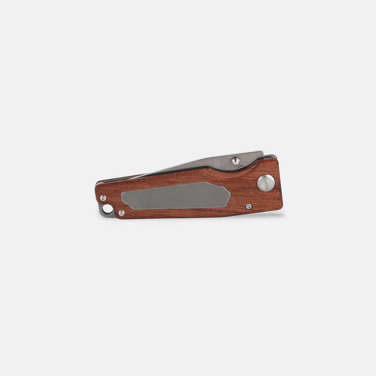 Cimo Colombo Stainless Steel Knife with Wood Handle and Clip - CO178-MAD