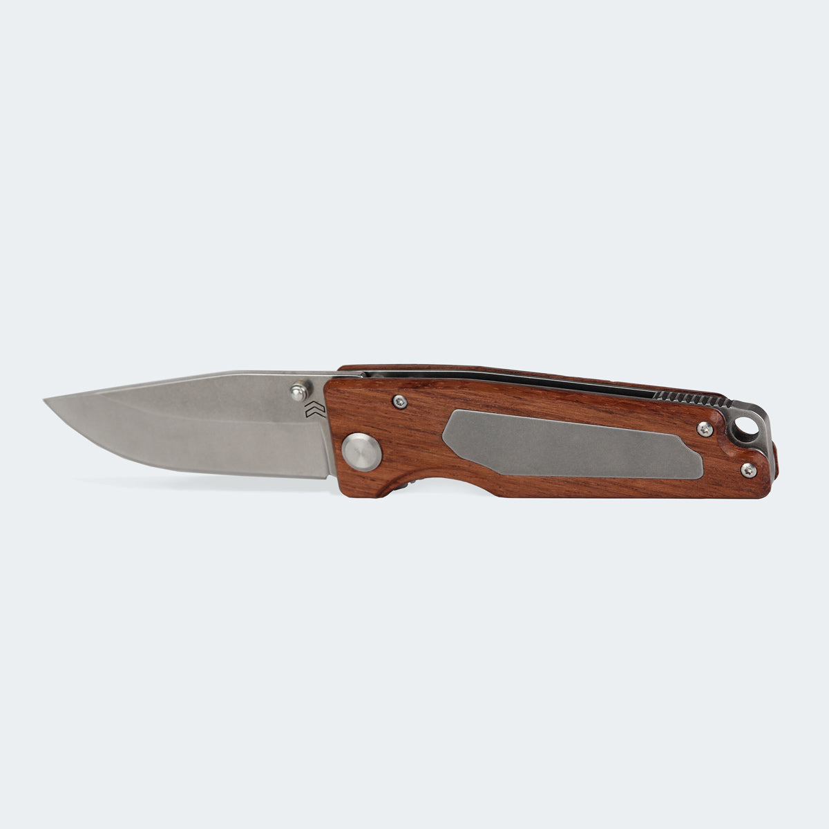 Cimo Colombo Stainless Steel Knife with Wood Handle and Clip - CO178-MAD