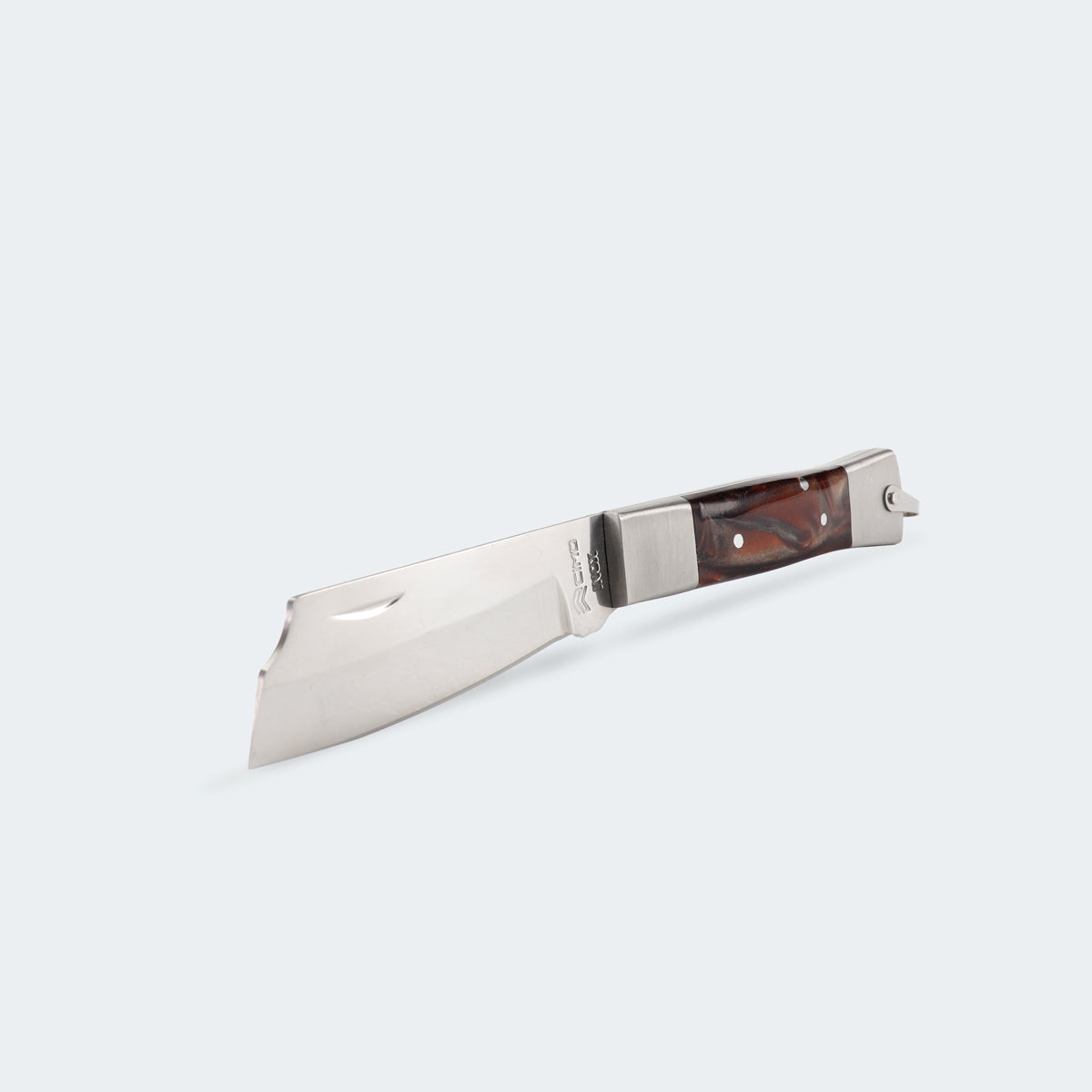 Cimo Stainless Steel Knife with Stainless Steel and Brown Acrylic Handle - 320/7 I MR