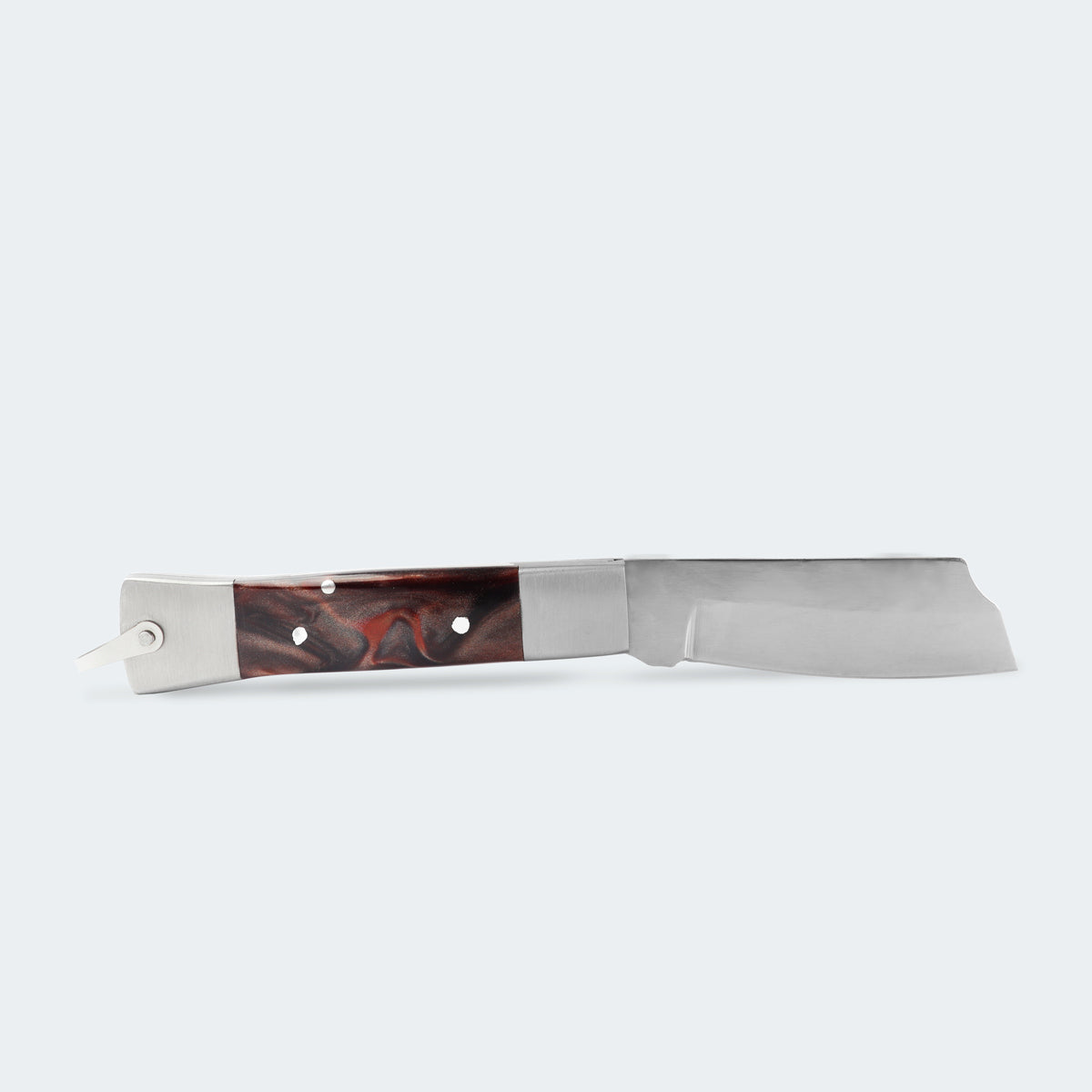 Cimo Stainless Steel Knife with Stainless Steel and Brown Acrylic Handle with Sheath - 320/7 I MR C/B