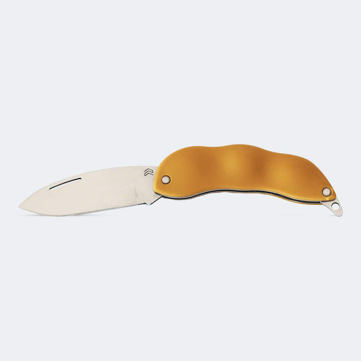 Cimo Bagha Soja Stainless Steel Knife, Gold ABS Handle with Brown Sheath - HP66D C/B