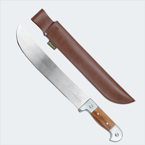 Cimo 12” Machete with Aluminum and Wood Handle and Sheath - 1070/12 C/B