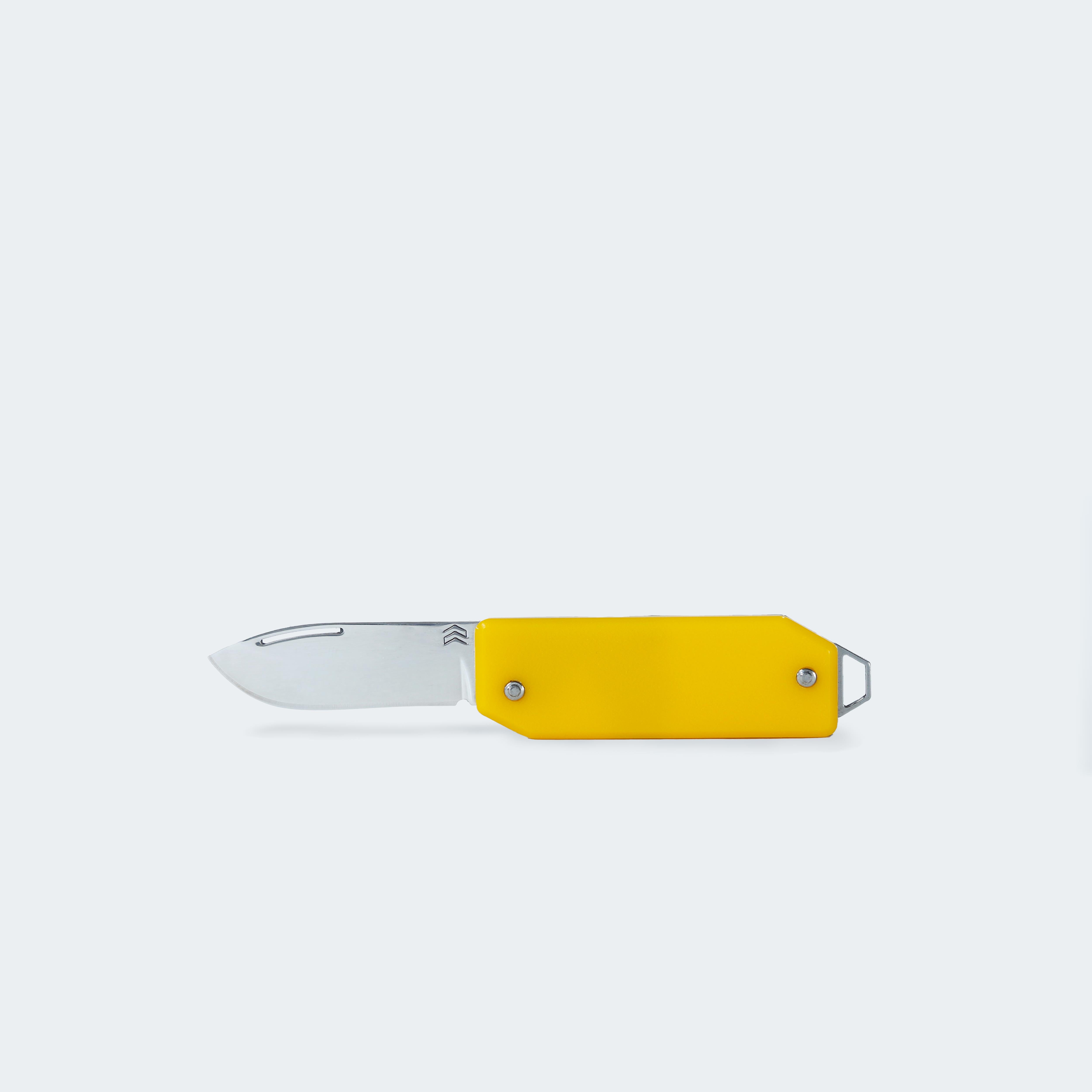 Cimo Mirim 49 Stainless Steel Pocket Knife, Yellow Handle - MI49-AM