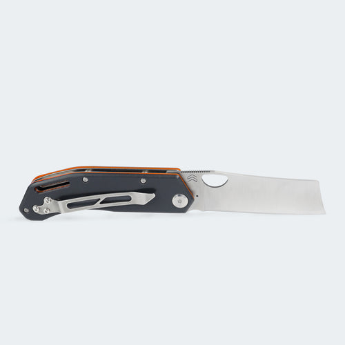 Cimo Cleaver Stainless Steel Pocket Knife with Rigiflex Cyber Handle and Clip - RF85C-CY