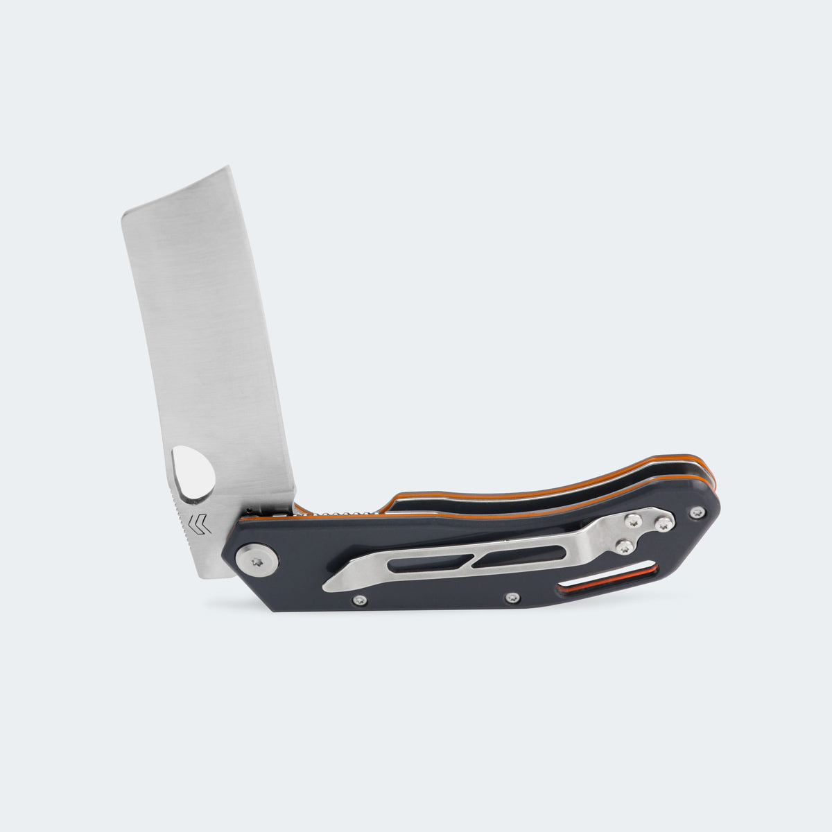 Cimo Cleaver Stainless Steel Pocket Knife with Rigiflex Cyber Handle and Clip - RF85C-CY