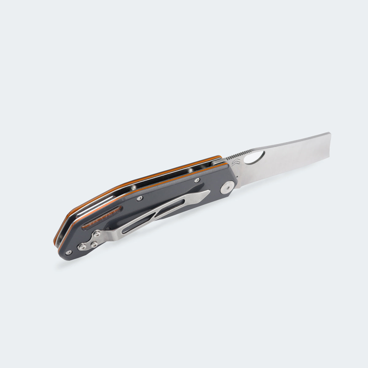 Cimo Cleaver Stainless Steel Pocket Knife with Rigiflex Cyber Handle and Clip - RF85C-CY