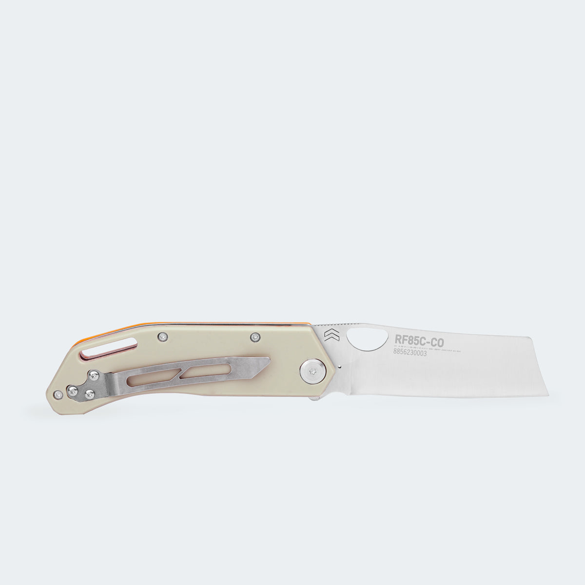 Cimo Cleaver Stainless Steel Pocket Knife Rigiflex Coyote Handle with Clip - RF85C-CO