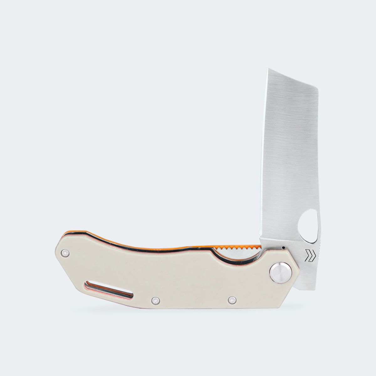 Cimo Cleaver Stainless Steel Pocket Knife Rigiflex Coyote Handle with Clip - RF85C-CO