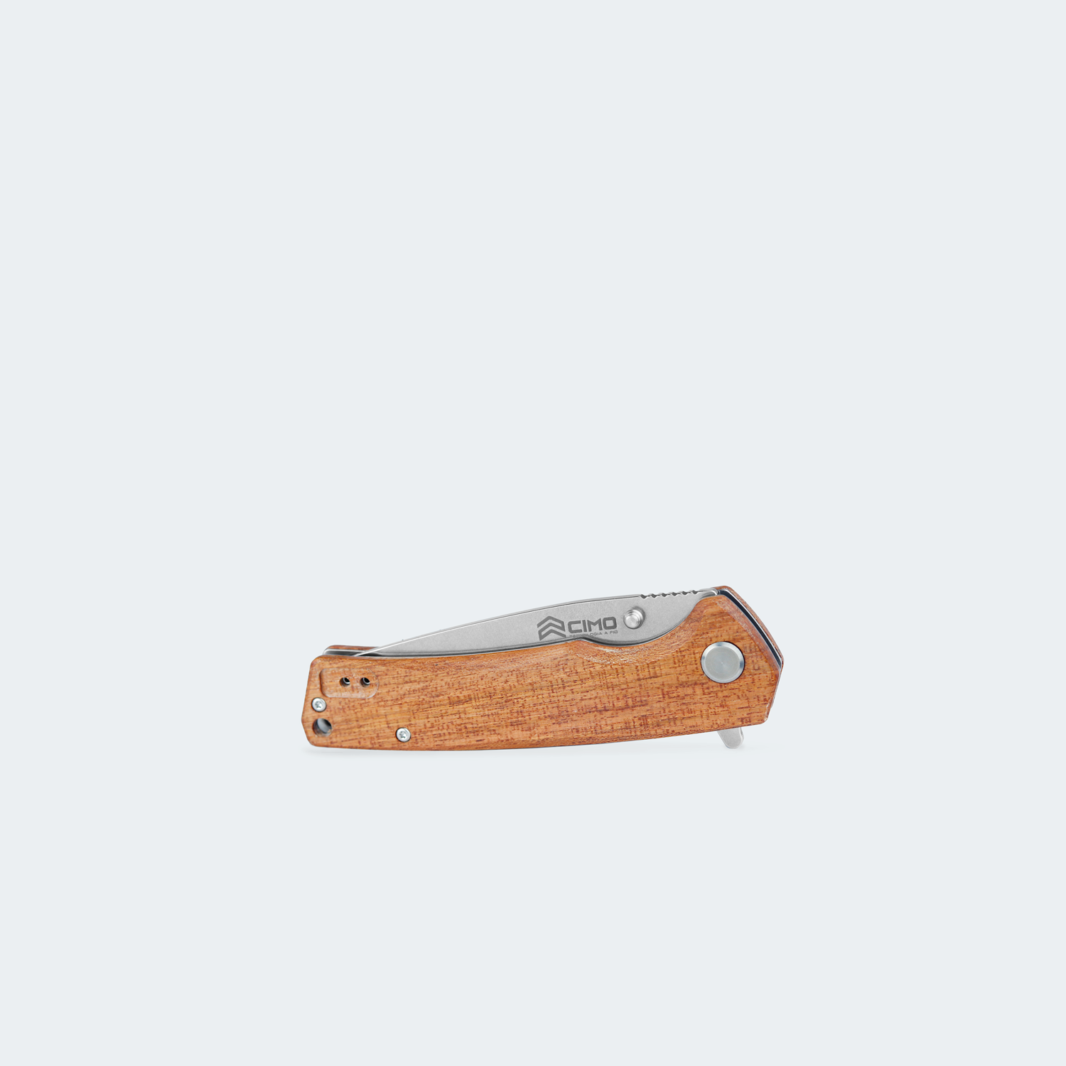 Cimo Verzon Drop Stainless Steel Pocket Knife with Wooden Handle and Bearing - VZ85-MAD