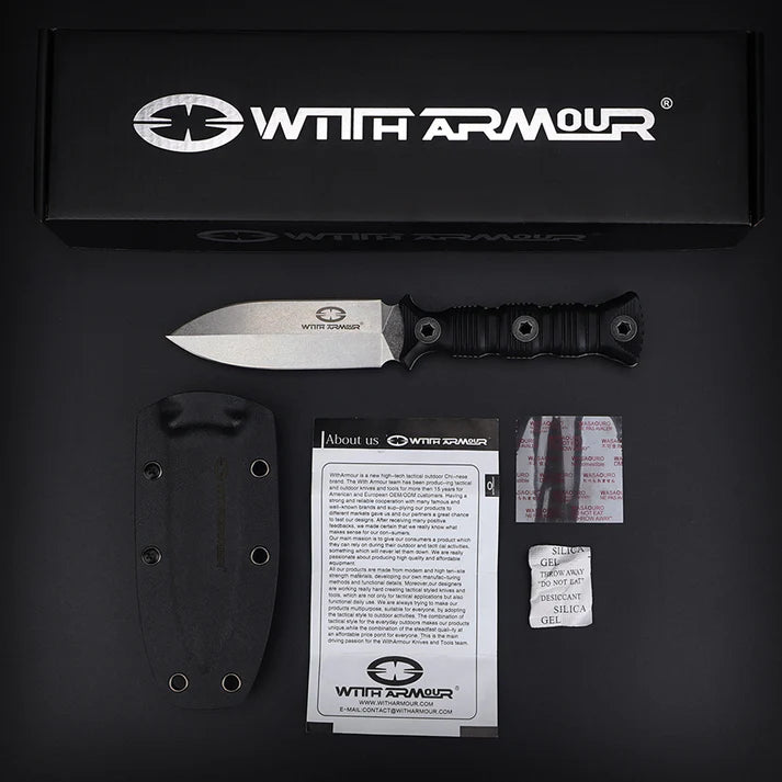 Bayonet Knife With Armour – 440C Steel, Kydex Sheath, G10 Handle | Compact and Resilient