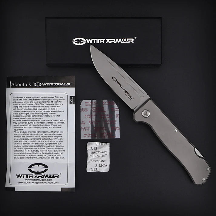 EDC Stone’s Pocket Knife With Armour – D2 Steel, Back Lock, Titanium Handle | Premium and Durable