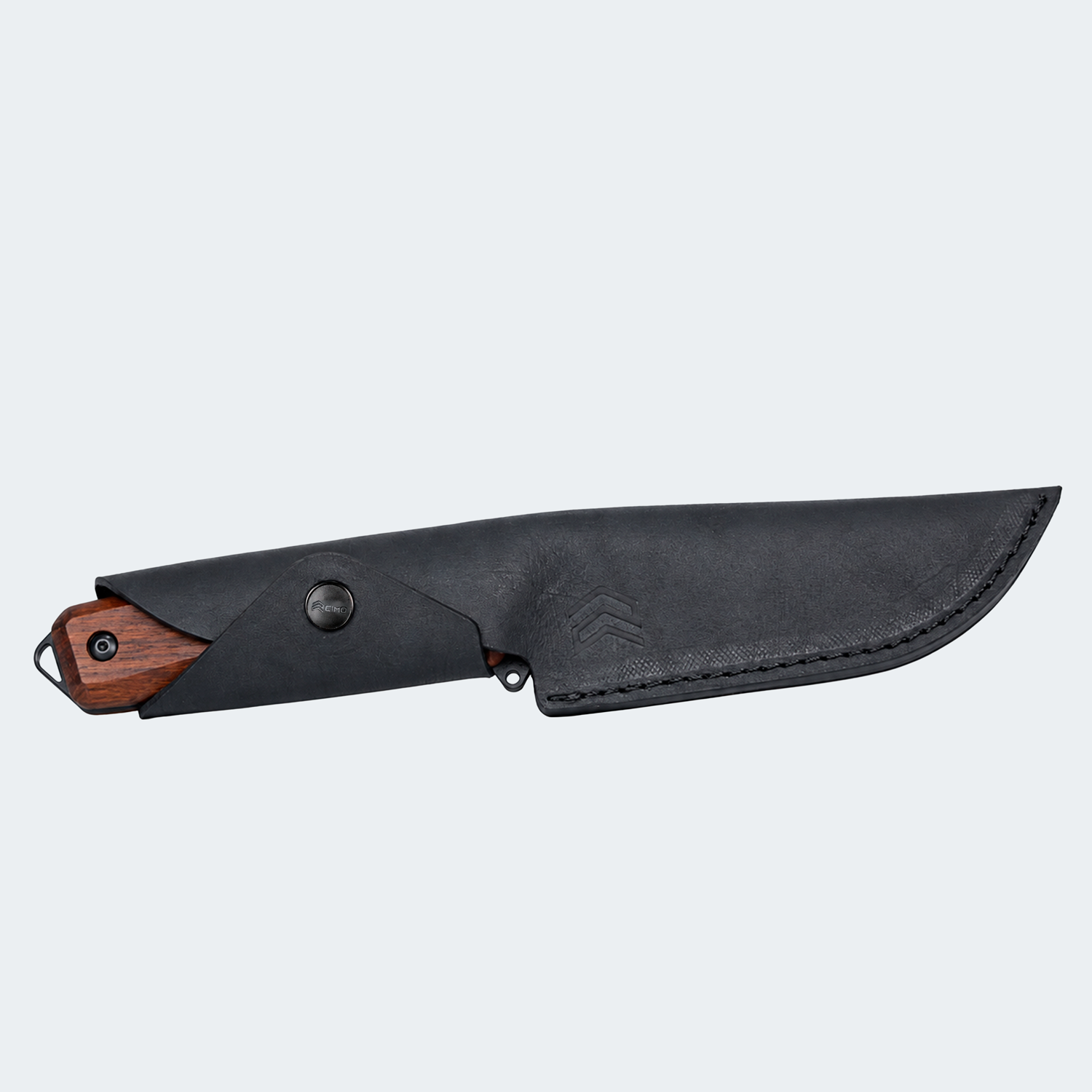 Cimo Ax Borba Carbon 5" Black Wood Handle Knife with Sheath - 4041/5 MAD-PT