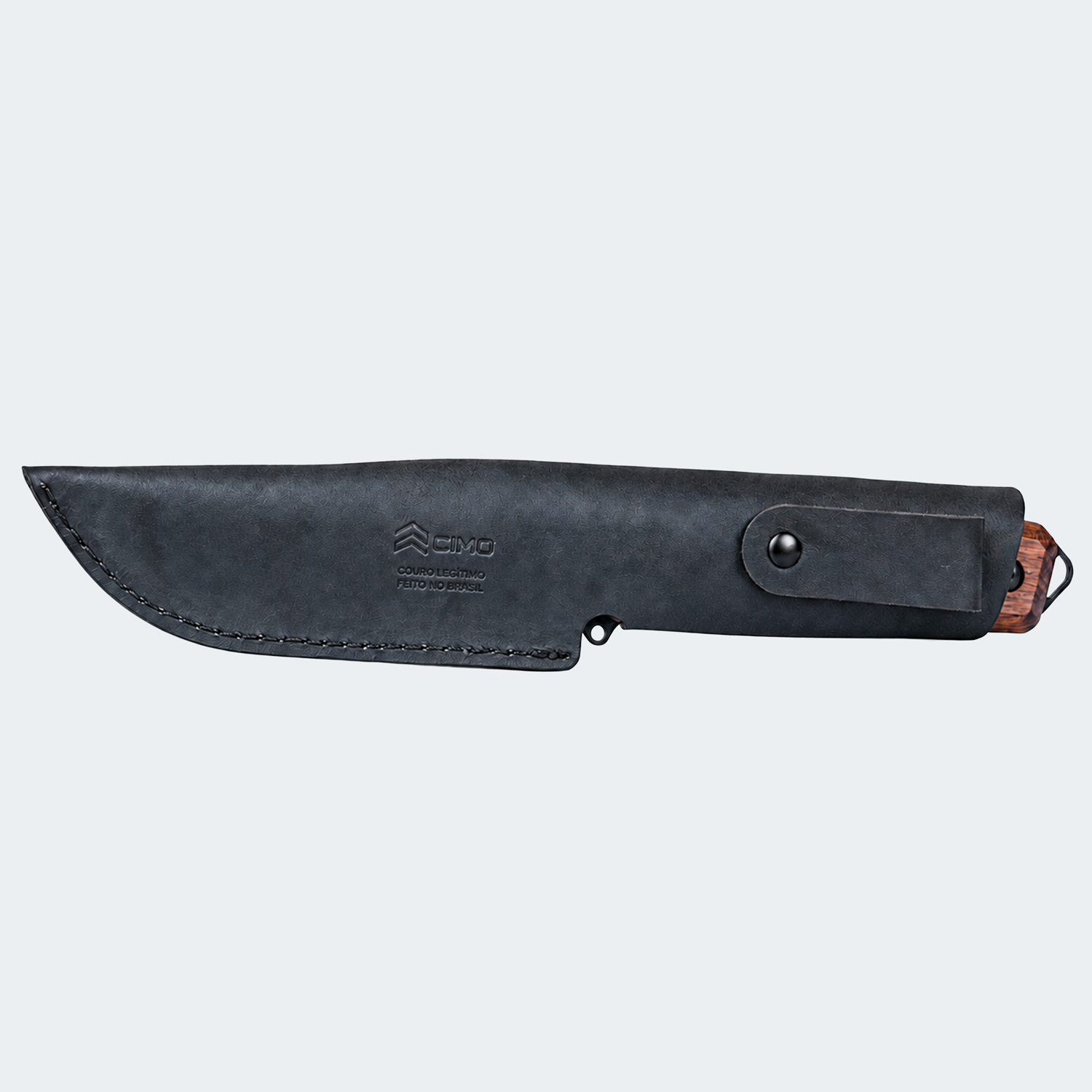 Cimo Ax Borba Carbon 5" Black Wood Handle Knife with Sheath - 4041/5 MAD-PT