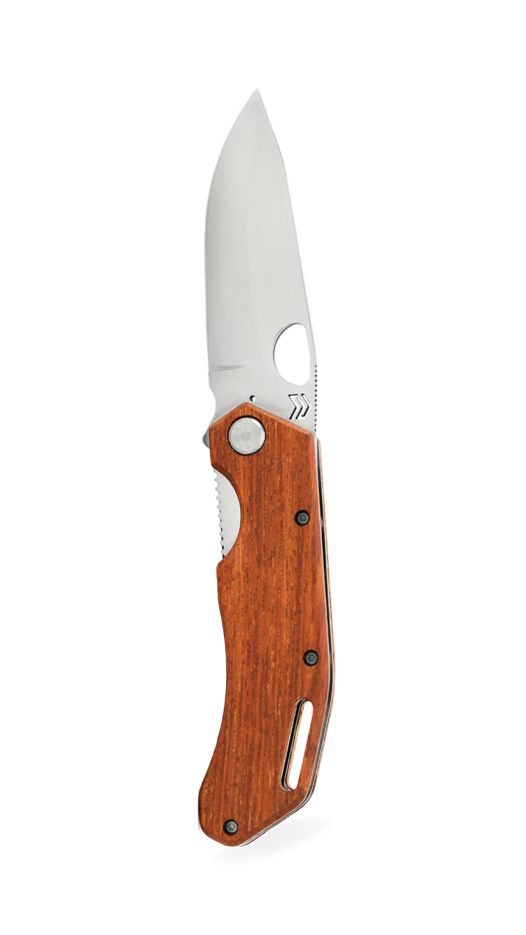 Cimo Brown Horse Stainless Steel Pocket Knife with Wood Handle and Clip - BH85
